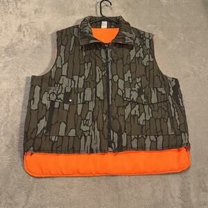 Trebark Hunting Vest Mens Large Reversible Camouflage Blaze Orange Outdoor Warm
